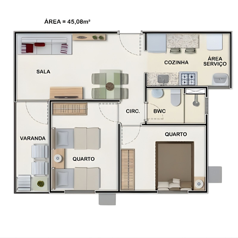 Apartamento, 2 quartos, 52 m² - Foto 10
